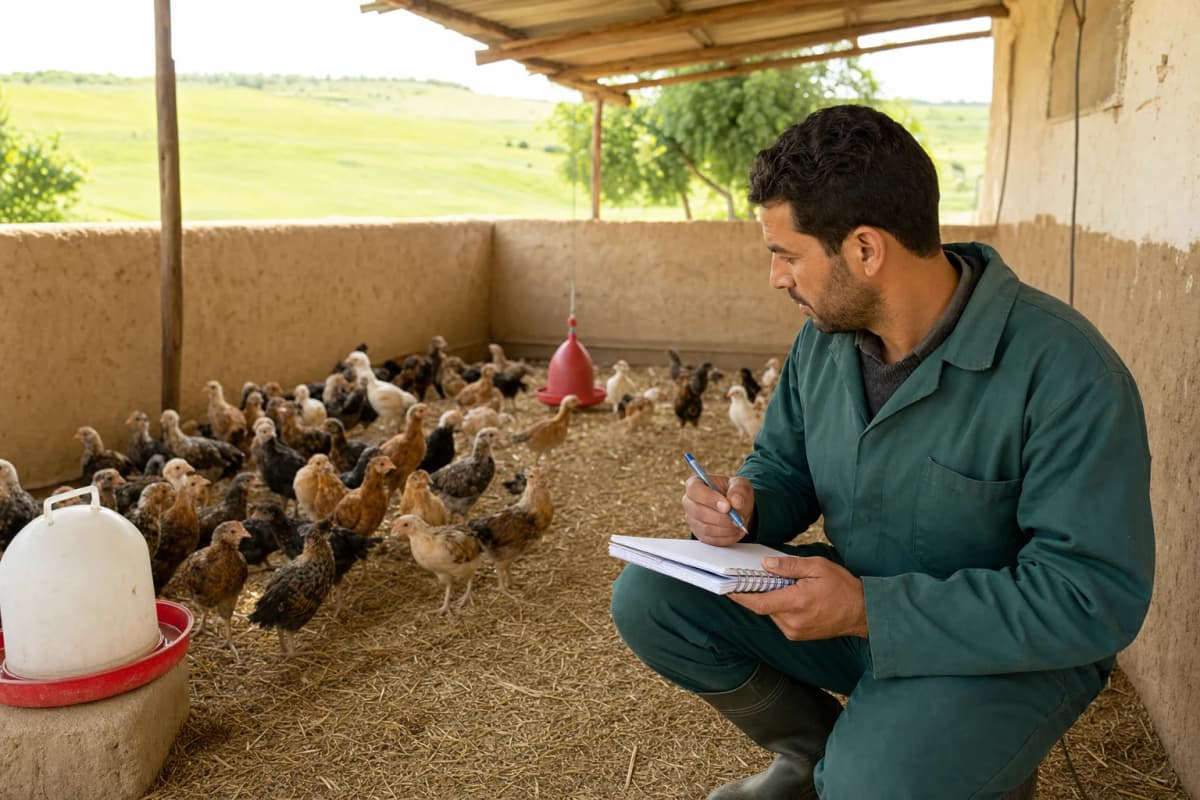 مربي كيراجع خطة مشروع الدجاج البلدي