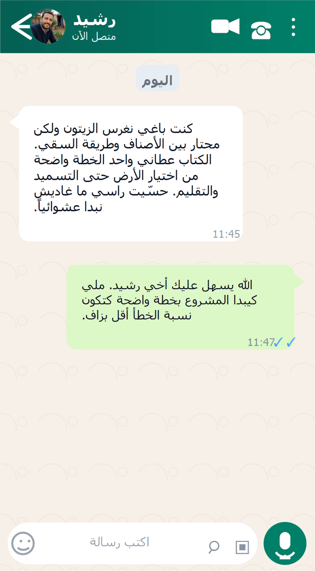 رأي رشيد على الواتساب