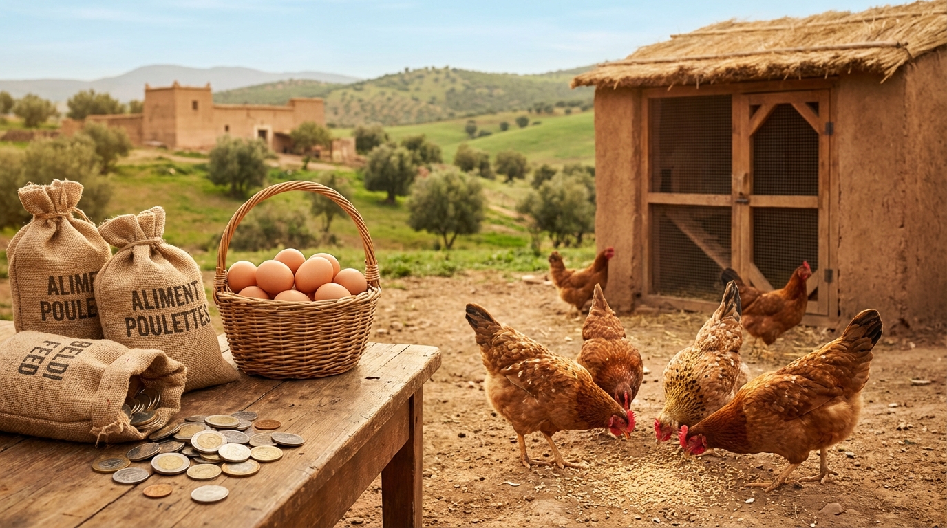 تكاليف مشروع الدجاج البلدي بالمغرب — كل الأرقام