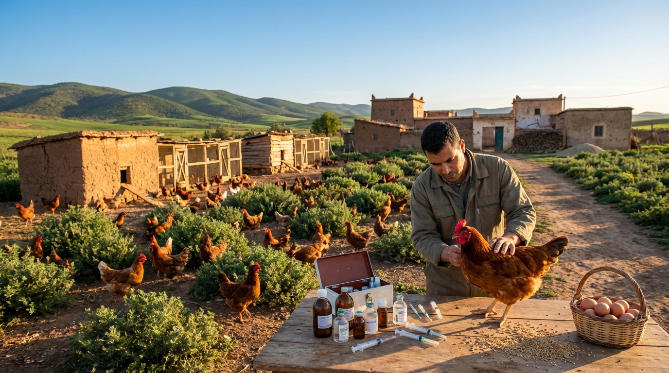 أمراض الدجاج البلدي الشائعة وكيفاش تعالجها